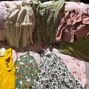 Floral and Striped Dresses with Pink Jacket